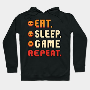 "Eat, Sleep, Game, Repeat" Gaming Pixel Art Hoodie